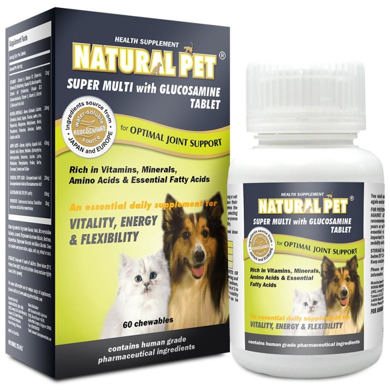 Natural Pet [15% OFF] Natural Pet Super Multi Supplement with Glucosamine in Powder or Tablet Dog Healthcare
