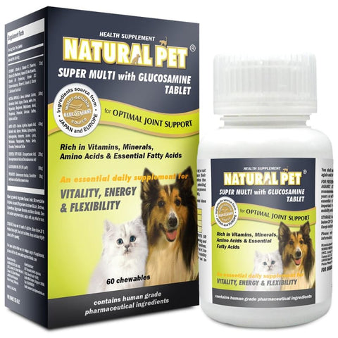 Natural Pet [15% OFF] Natural Pet Super Multi Supplement with Glucosamine in Powder or Tablet Dog Healthcare