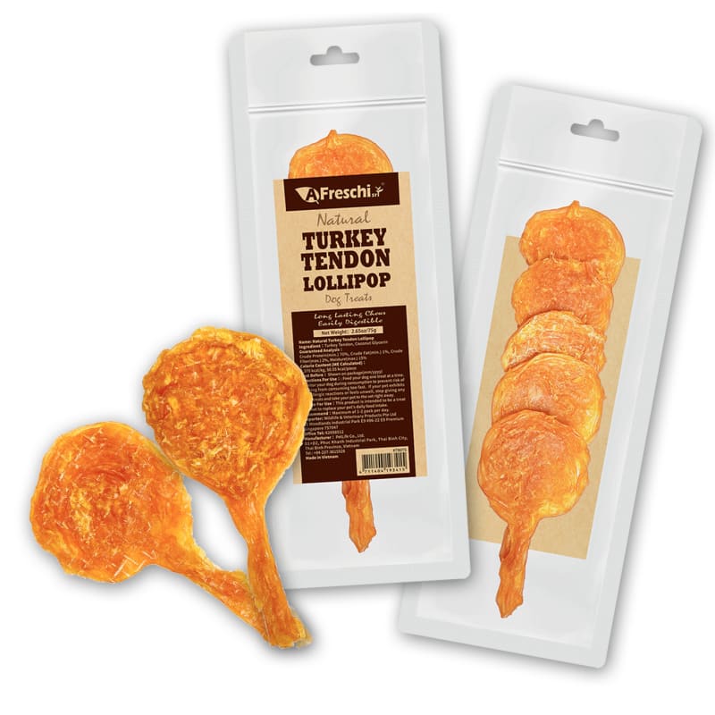 Afreschi [BUY 2 FREE 1] Afreschi Natural Turkey Tendon Lollipop Dog Chew 5pcs Dog Food & Treats