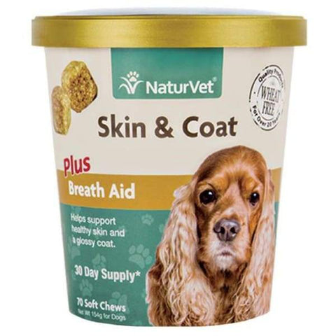 NaturVet NaturVet Skin & Coat Plus Breath Aid Soft Chew Cup 70 count Dog Healthcare