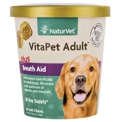 NaturVet NaturVet VitaPet Adult Plus Breath Aid Soft Chew Cup 60 count Dog Healthcare