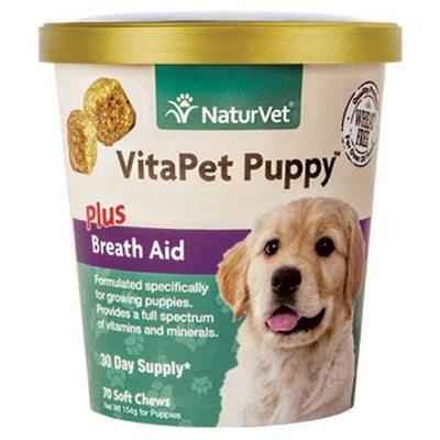 NaturVet NaturVet VitaPet Puppy Plus Breath Aid Soft Chew Cup 70 count Dog Healthcare