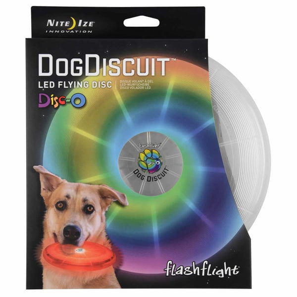 Nite Ize Nite Ize Flashlight Dog Discuit Flying Disc Soft-touch LED Frisbee Fetch Toy Dog Accessories