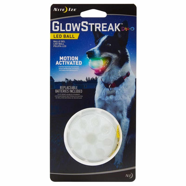Nite Ize Nite Ize Glowstreak Waterproof Rubber Ball Motion-Acitivated LED Fetch Dog Toy Dog Accessories