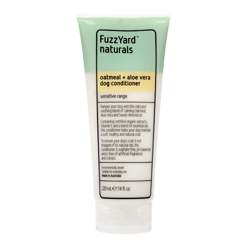 Fuzzyard [11.11 DEALS! 2 FOR $29] Fuzzyard Oatmeal and Aloe Vera Sensitive Dog Conditioner 220ml Grooming & Hygiene