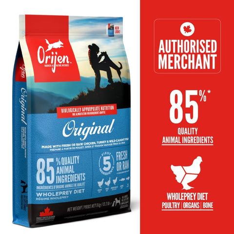 ORIJEN [33% OFF + FREE 340G | 11.4KG] ORIJEN Original Dry Dog Food (3 Sizes) Dog Food & Treats