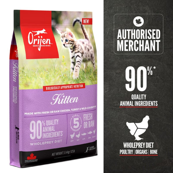 ORIJEN [33% OFF] ORJEN Kitten Freeze-Dried Infused Dry Cat Food (2 Sizes) Cat Food & Treats