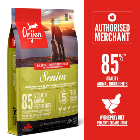 ORIJEN [FREE 340G FOOD BAG | 11.4KG] ORIJEN Senior Dry Dog Food (3 Sizes) Dog Food & Treats