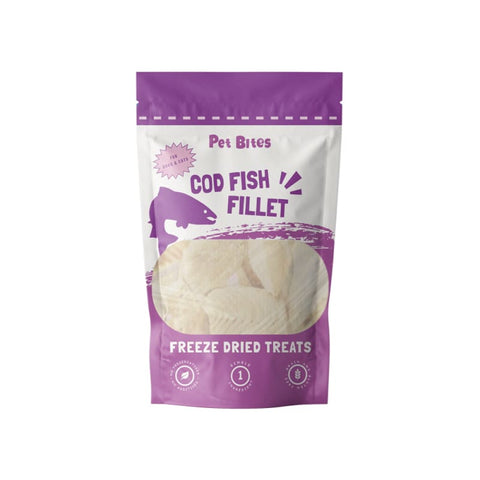 Pet Bites [3 FOR $30 | 37% OFF] Pet Bites Cod Fish Fillet Freeze Dried Cat & Dog Treats 56g Dog Food & Treats