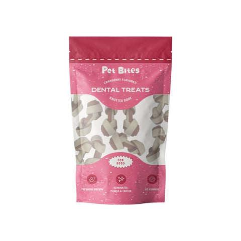 Pet Bites [37% OFF] Pet Bites Cranberry Small Knotted Bones Dental Dog Treats 195g Dog Food & Treats