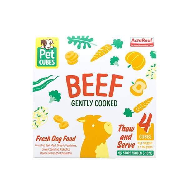 Pet Cubes [5% OFF + FREE BROTH*] Pet Cubes Complete Gently Cooked Beef Frozen Dog Food 2.25kg Dog Food & Treats