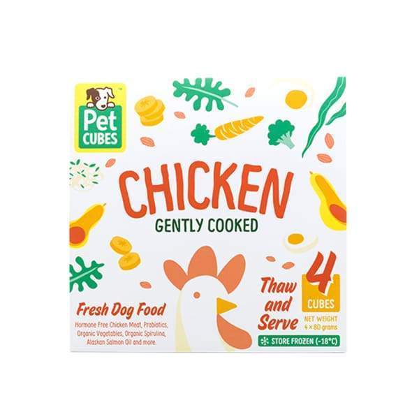 Pet Cubes [5% OFF + FREE BROTH*] Pet Cubes Complete Gently Cooked Chicken Frozen Dog Food 2.25kg Dog Food & Treats