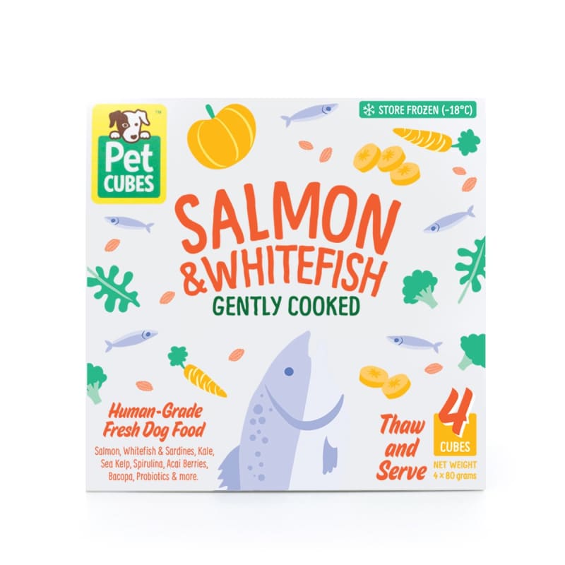 Pet Cubes [5% OFF + FREE BONE BROTH EVERY 4 CASES*] Pet Cubes Complete Gently Cooked Salmon & Whitefish Frozen Dog Food 2.25kg Dog Food & 