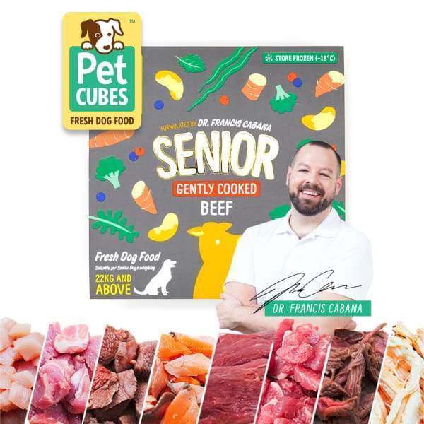 Pet Cubes [5% OFF + FREE BROTH*] Pet Cubes Gently Cooked Senior Beef Frozen Dog Food 2.25kg Dog Food & Treats