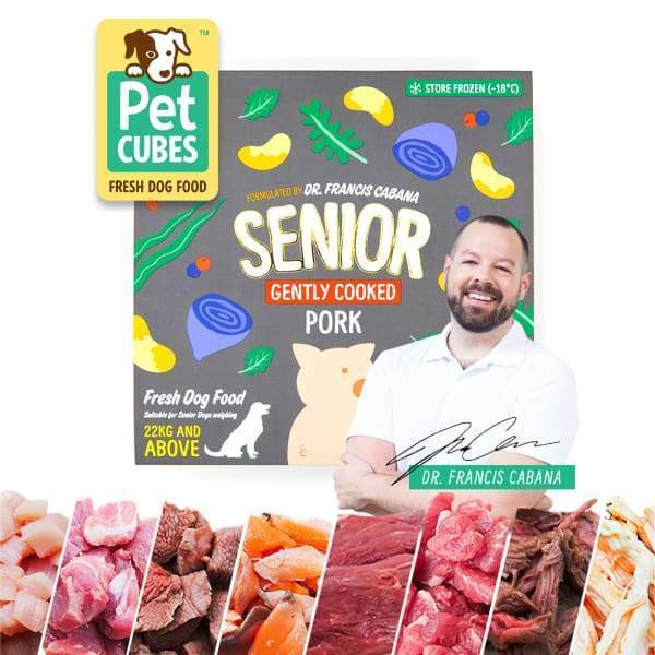 Pet Cubes [5% OFF + FREE BROTH*] Pet Cubes Gently Cooked Senior Pork Frozen Dog Food 2.25kg Dog Food & Treats