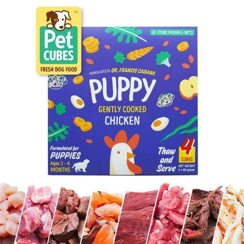 Pet Cubes PetCubes Complete Gently Cooked Puppy Chicken Frozen Dog Food 2.25kg Dog Food & Treats