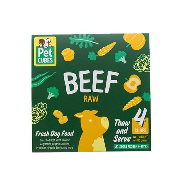 Pet Cubes [5% OFF + FREE BROTH*] Pet Cubes Beef Frozen Raw Dog Food 2.25kg Dog Food & Treats