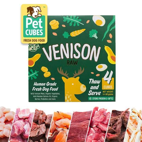 Pet Cubes [5% OFF + FREE BROTH*] Pet Cubes Venison Flank Frozen Raw Dog Food 2.25kg Dog Food & Treats
