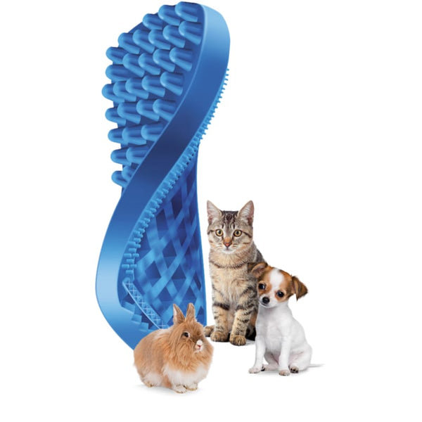 Pet + Me Pet + me Multi Functional Blue Grooming Brush Soft Silicone for Dog & Cat Dog Accessories