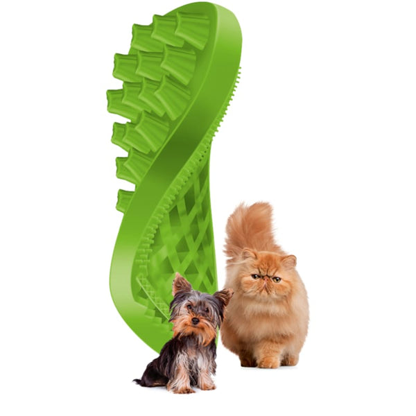 Pet + Me Pet + me Multi Functional Green Grooming Brush Soft Silicone for Dog & Cat Dog Accessories