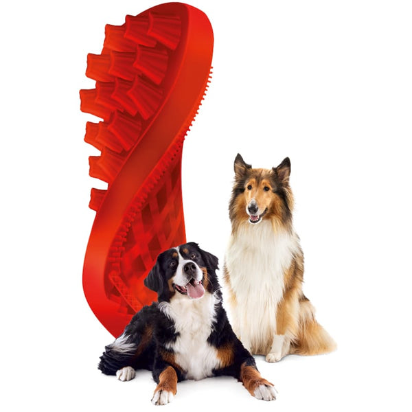Pet + Me Pet + me Multi Functional Red Grooming Brush Firm Silicone for Dogs Dog Accessories