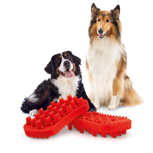 Pet + Me Pet + me Multi Functional Red Grooming Brush Firm Silicone for Dogs Dog Accessories
