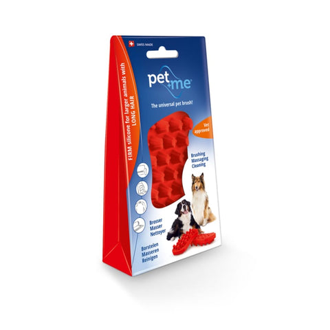 Pet + Me Pet + me Multi Functional Red Grooming Brush Firm Silicone for Dogs Dog Accessories