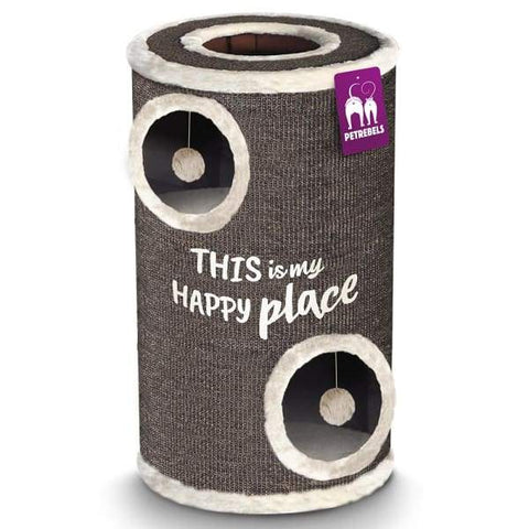 Pet Rebels [LIMITED-TIME 35% OFF] Pet Rebels Barrel 90 Cream Cat House Cat Accessories