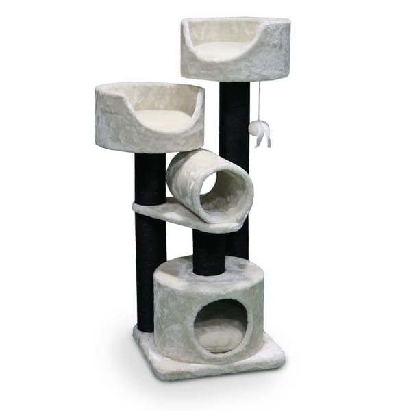 Pet Rebels Pet Rebels Cabin 125 Fuzzy Cream Cat House Cat Accessories
