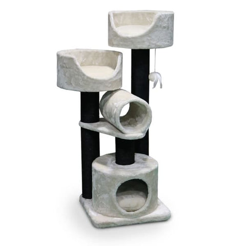 Pet Rebels Pet Rebels Cabin 125 Fuzzy Cream Cat House Cat Accessories