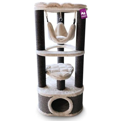 Pet Rebels [LIMITED-TIME 35% OFF] Pet Rebels Catharina 120 Royal Cream Cat Tree House Cat Accessories