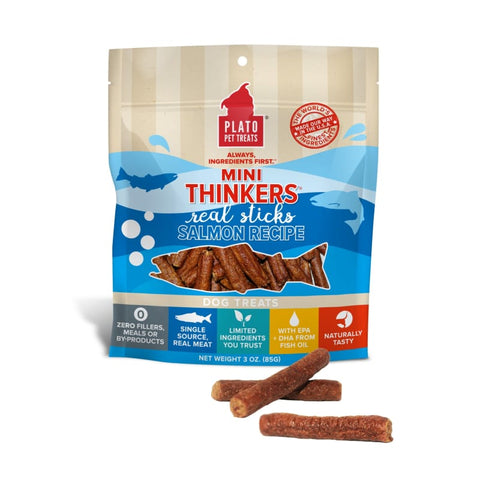 Plato [BUY 2 FREE 1] Plato Mini Thinkers Salmon Sticks Air Dried Dog Treats 85g Dog Food & Treats
