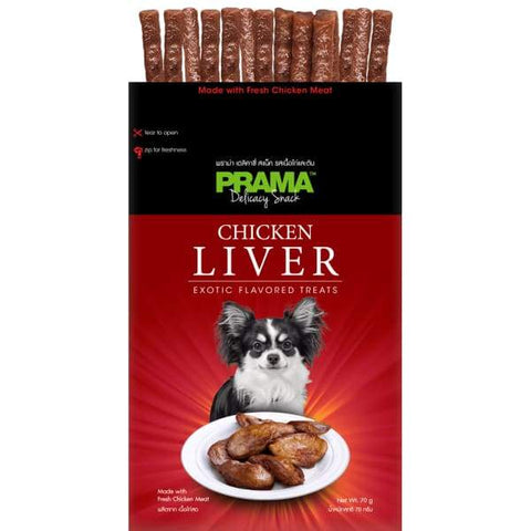 Prama Prama Delicacy Snack Chicken Liver Dog Treats 70g bag Dog Food & Treats