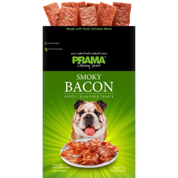 Prama Prama Delicacy Snack Smoky Bacon Dog Treats 70g bag Dog Food & Treats