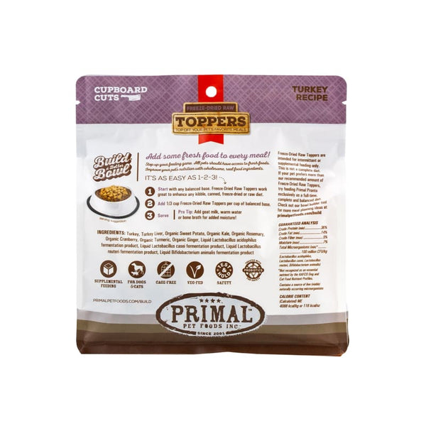 Primal Primal Cupboard Cuts Turkey Recipe Freeze-Dried Raw Topper for Dogs & Cats (2 Sizes) Dog Food & Treats