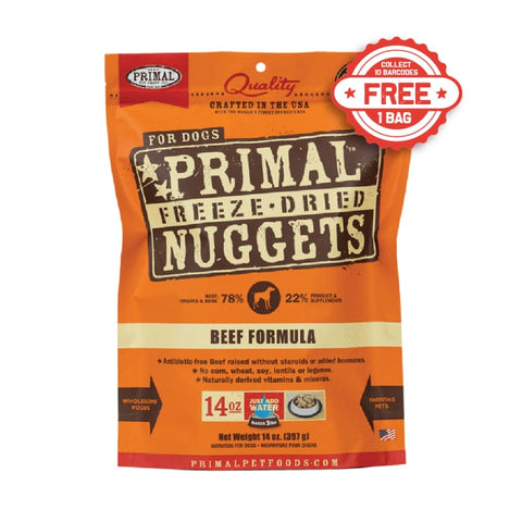 Primal [2 FOR $99 | 10% OFF] Primal Beef Freeze Dried Raw Dog Food 14oz Dog Food & Treats