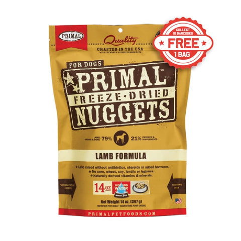Primal [2 FOR $99 | 10% OFF] Primal Freeze Dried Lamb Raw Dog Food 14oz Dog Food & Treats