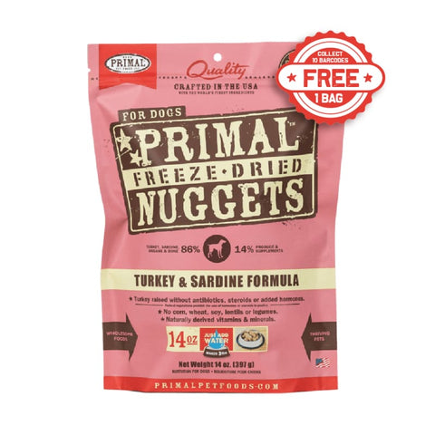 Primal [2 FOR $99 | 10% OFF] Primal Turkey Sardine Freeze Dried Raw Dog Food 14oz Dog Food & Treats