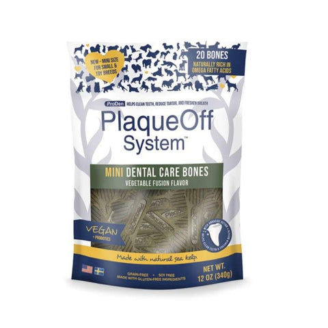 ProDen [LIMITED-TIME 21% OFF] Proden PlaqueOff Mini Dental Bones Vegetable Fusion for Dogs 340g Dog Food & Treats