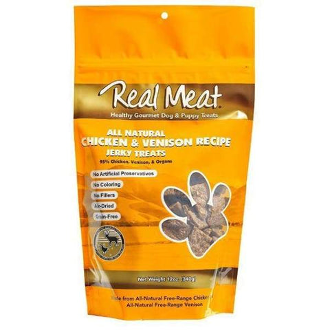 Real Meat Real Meat All Natural Chicken & Venison Jerky Dog Treats 12oz Dog Food & Treats