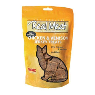 Real Meat Real Meat All Natural Chicken & Venison Jerky Treats For Cats & Kittens 3oz Cat Food & Treats