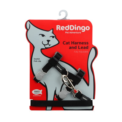 Red Dingo Red Dingo Classic Combo Black Cat Harness & Lead Cat Accessories