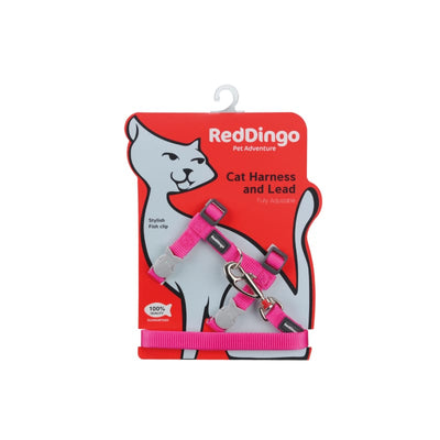 Red Dingo Red Dingo Classic Combo Hot Pink Cat Harness & Lead Cat Accessories