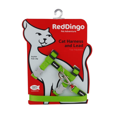 Red Dingo Red Dingo Classic Combo Lime Green Cat Harness & Lead Cat Accessories