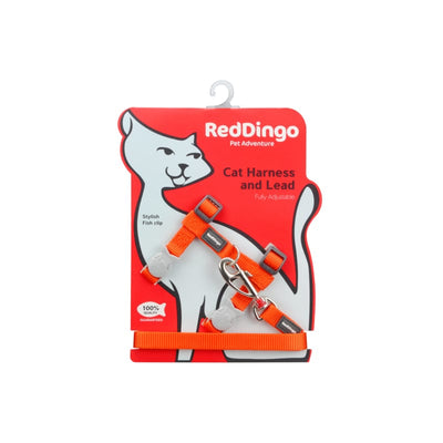 Red Dingo Red Dingo Classic Combo Orange Cat Harness & Lead Cat Accessories