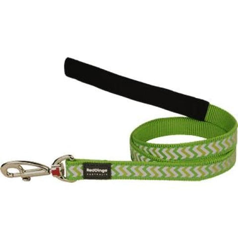 Red Dingo Red Dingo Fixed Reflective Ziggy Lime Green Dog Lead (4 Sizes) Dog Accessories