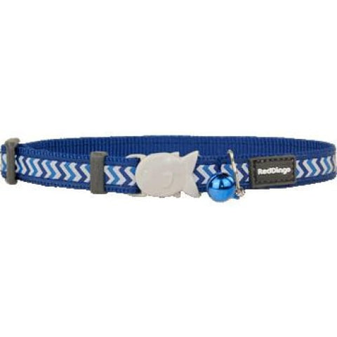 Red Dingo Red Dingo Reflective Ziggy Safety Dark Blue Cat Collar Cat Accessories