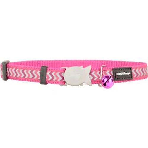 Red Dingo Red Dingo Reflective Ziggy Safety Hot Pink Cat Collar Cat Accessories
