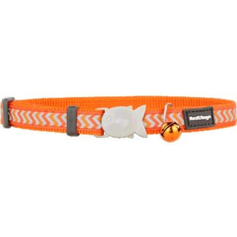 Red Dingo Red Dingo Reflective Ziggy Safety Orange Cat Collar Cat Accessories