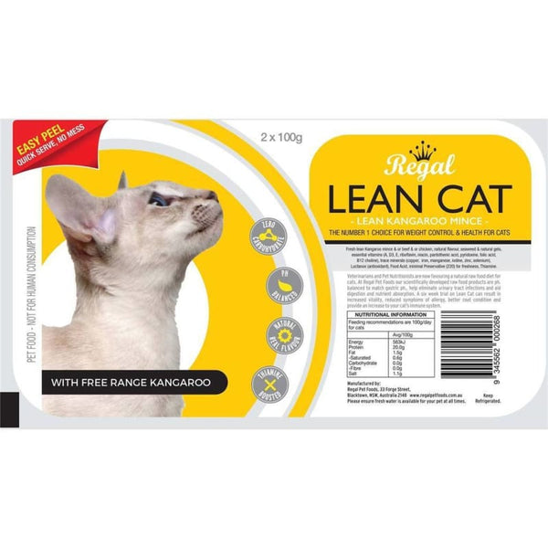 REGAL REGAL Lean Cat Fresh Raw Kangaroo Frozen Food 1kg Cat Food & Treats